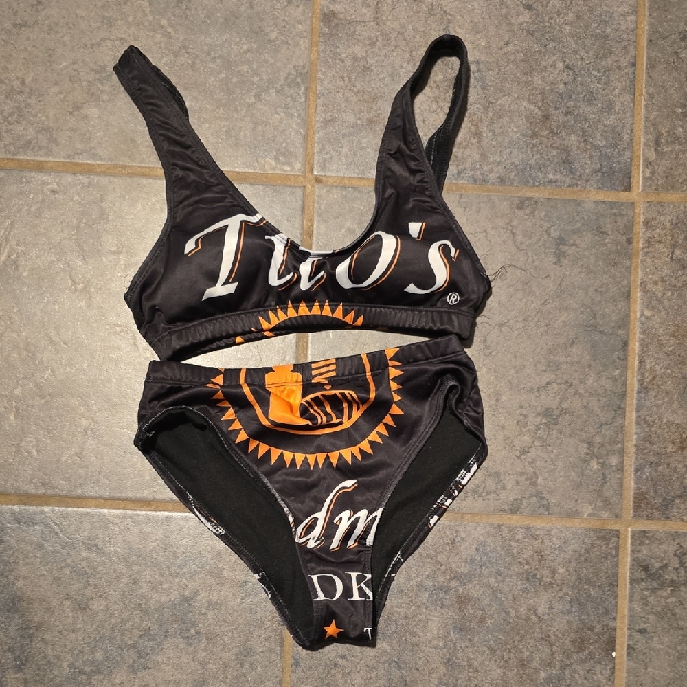 Tito's Black and Orange Bikini Set
